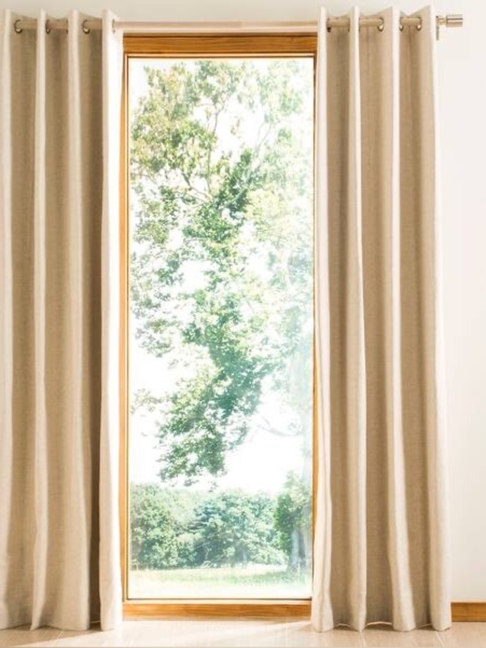 Safavieh Nealonia Linen Light Filtering Grommet Panel ivory Geometric 52x96 ONE